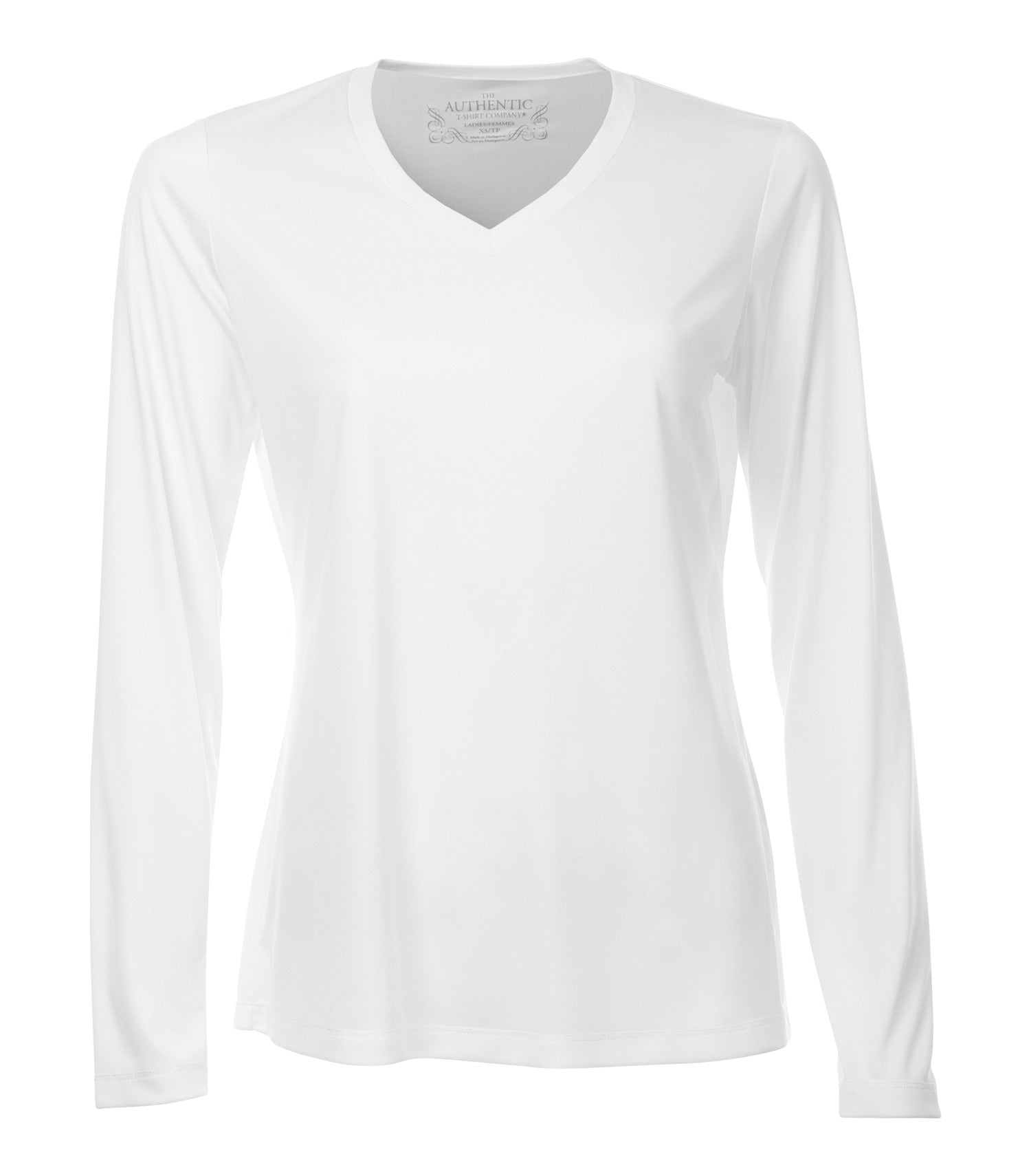 ATC LONG SLEEVE V-NECK LADIES' TEE (L3520LS) - White