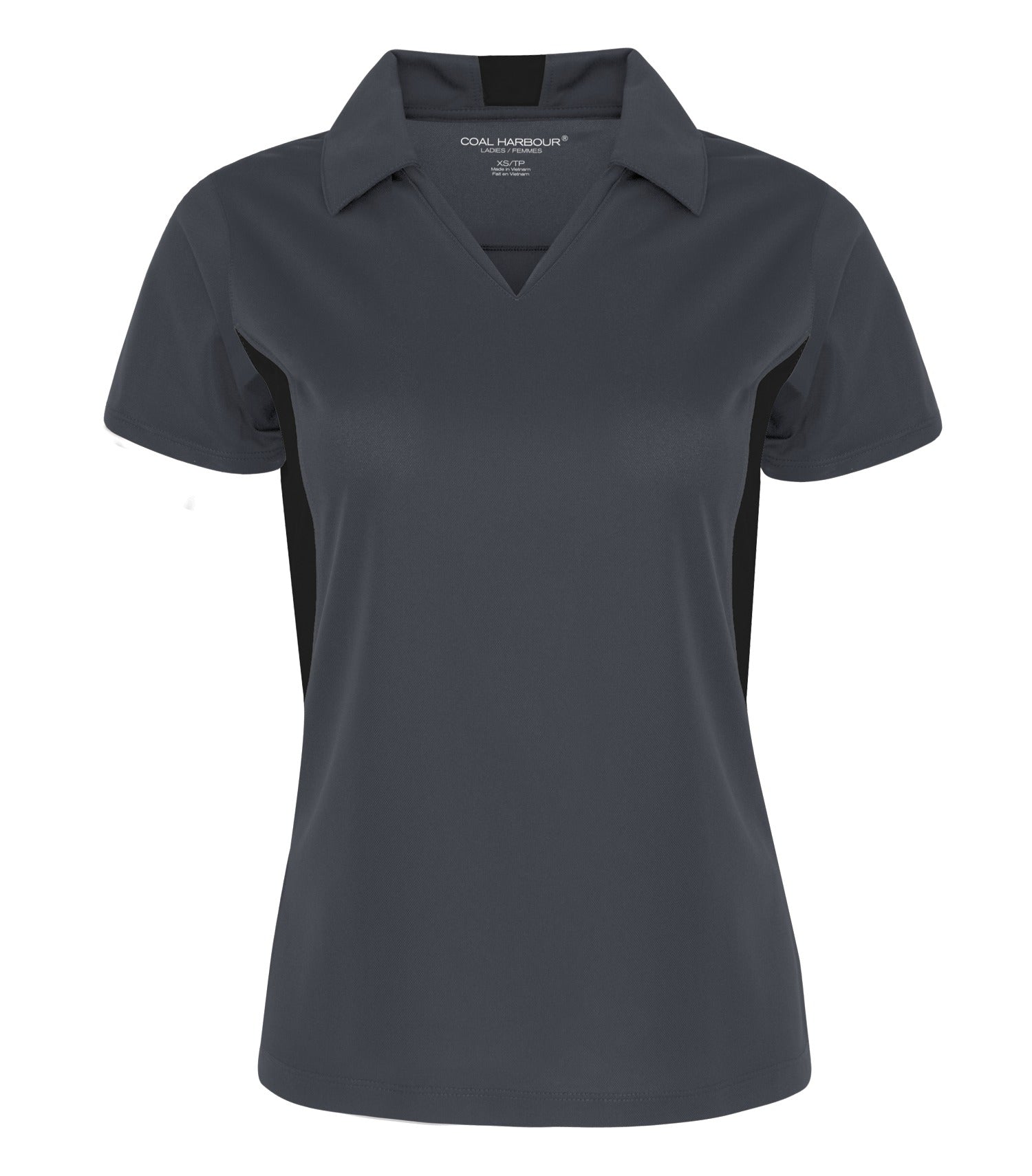 Coal Harbour SNAG RESISTANT COLOUR BLOCK LADIES' POLO (L4001) - Irongreyblack