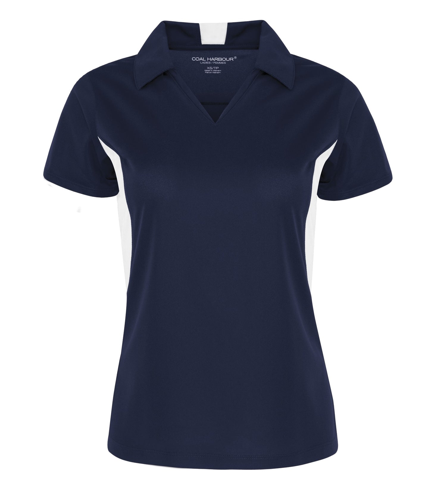 Coal Harbour SNAG RESISTANT COLOUR BLOCK LADIES' POLO (L4001) - Truenavywhite