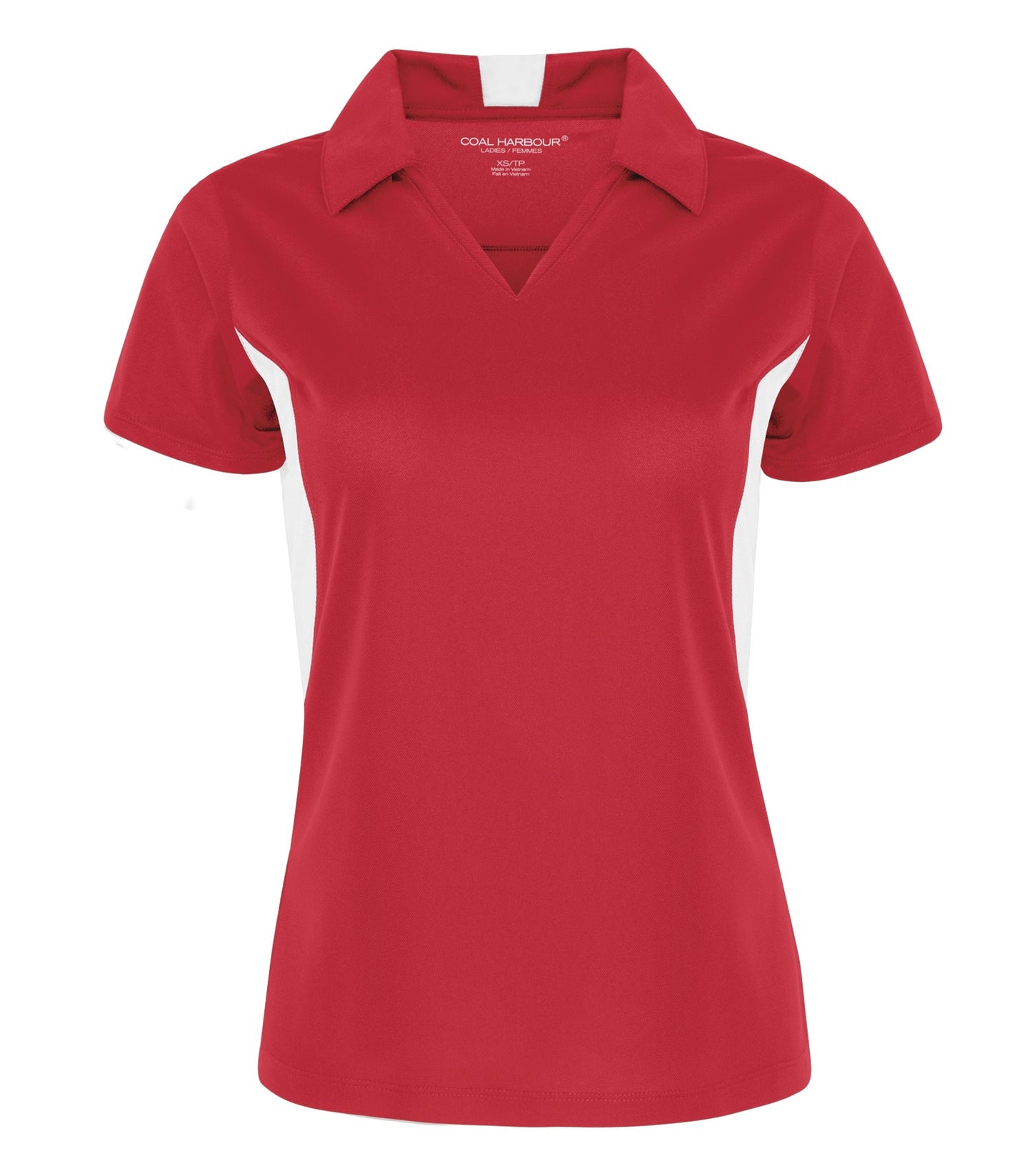 Coal Harbour SNAG RESISTANT COLOUR BLOCK LADIES' POLO (L4001) - Trueredwhite
