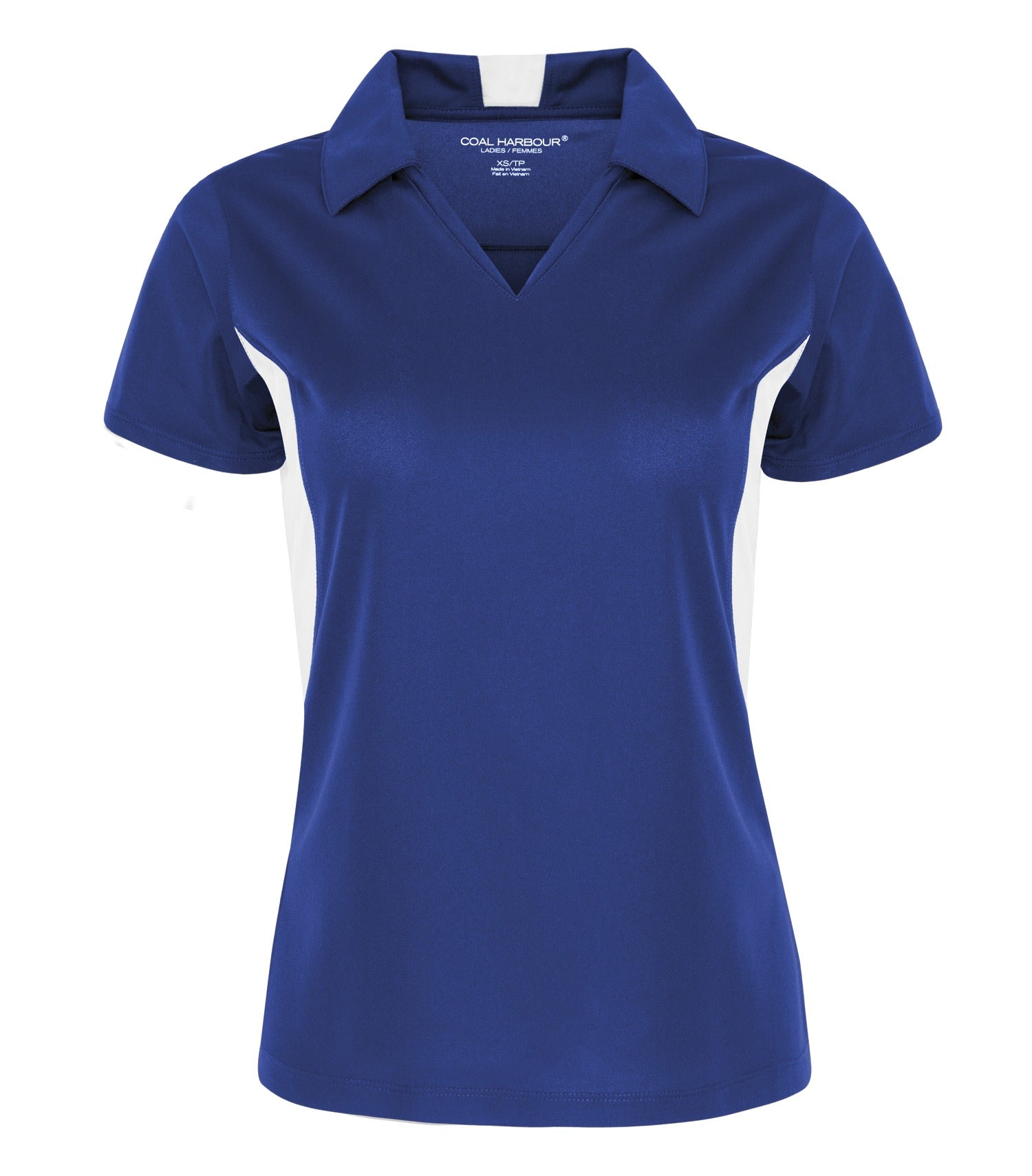 Coal Harbour SNAG RESISTANT COLOUR BLOCK LADIES' POLO (L4001) - Trueroyalwhite