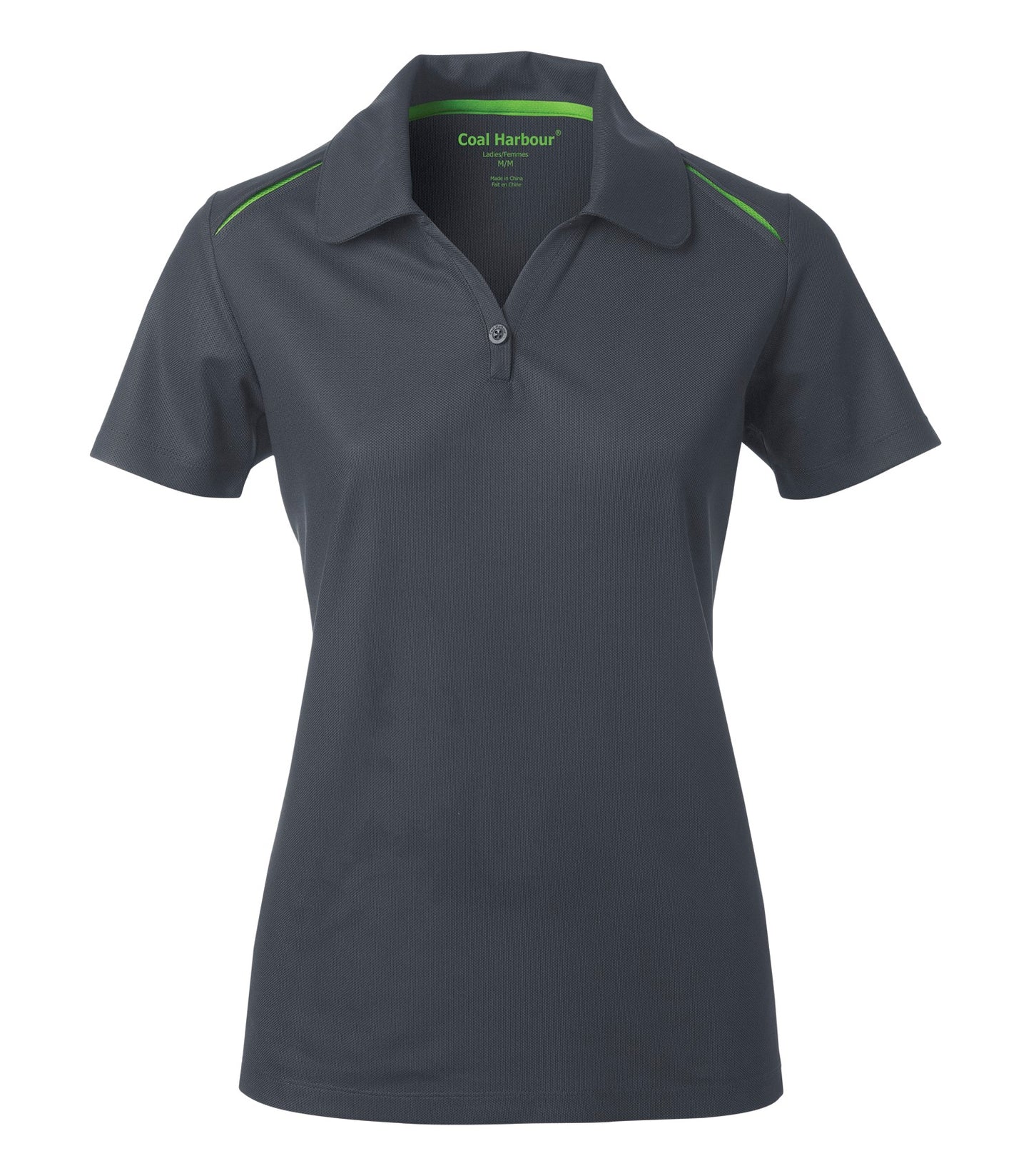 Coal Harbour SNAG RESISTANT CONTRAST INSET LADIES' POLO (L4002) - Irongreylime