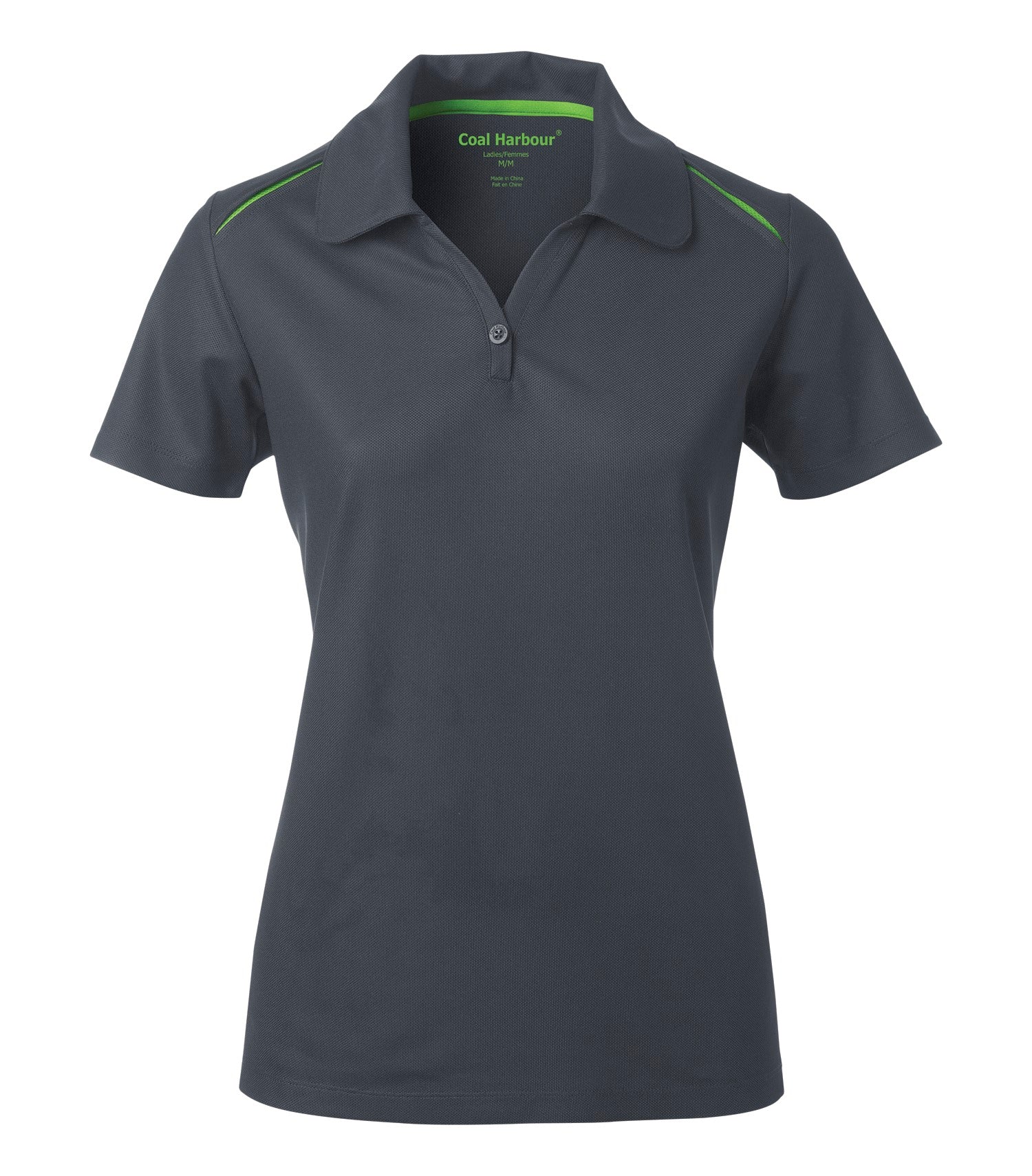 Coal Harbour SNAG RESISTANT CONTRAST INSET LADIES' POLO (L4002) - Irongreylime