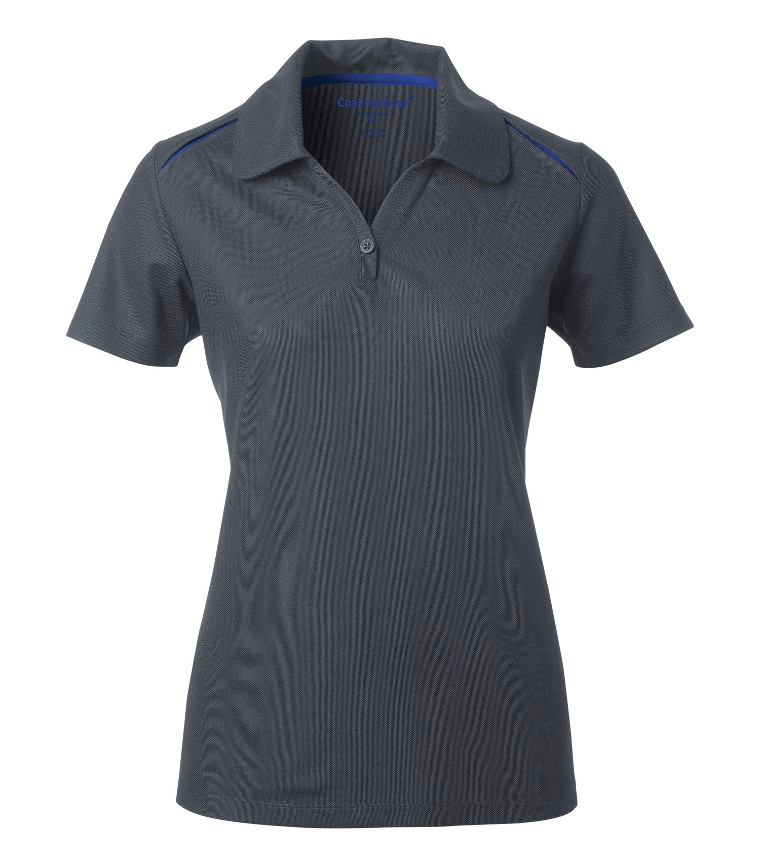 Coal Harbour SNAG RESISTANT CONTRAST INSET LADIES' POLO (L4002) - Irongreyroyal