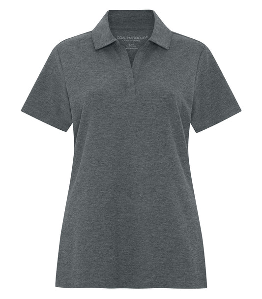COAL HARBOUR® EVERYDAY CVC LADIES’ POLO - Dark Heather Grey