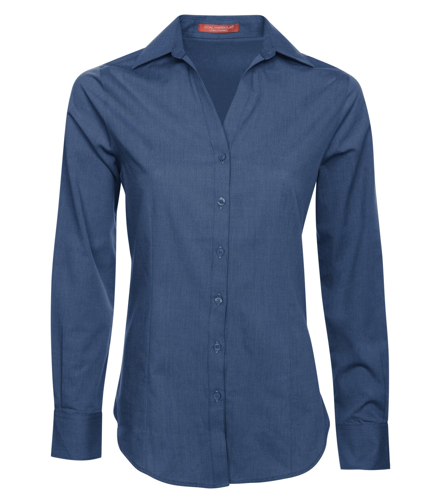 Coal Harbour TEXTURED CROSSHATCH WOVEN LADIES' SHIRT (L6004) - Deepblue