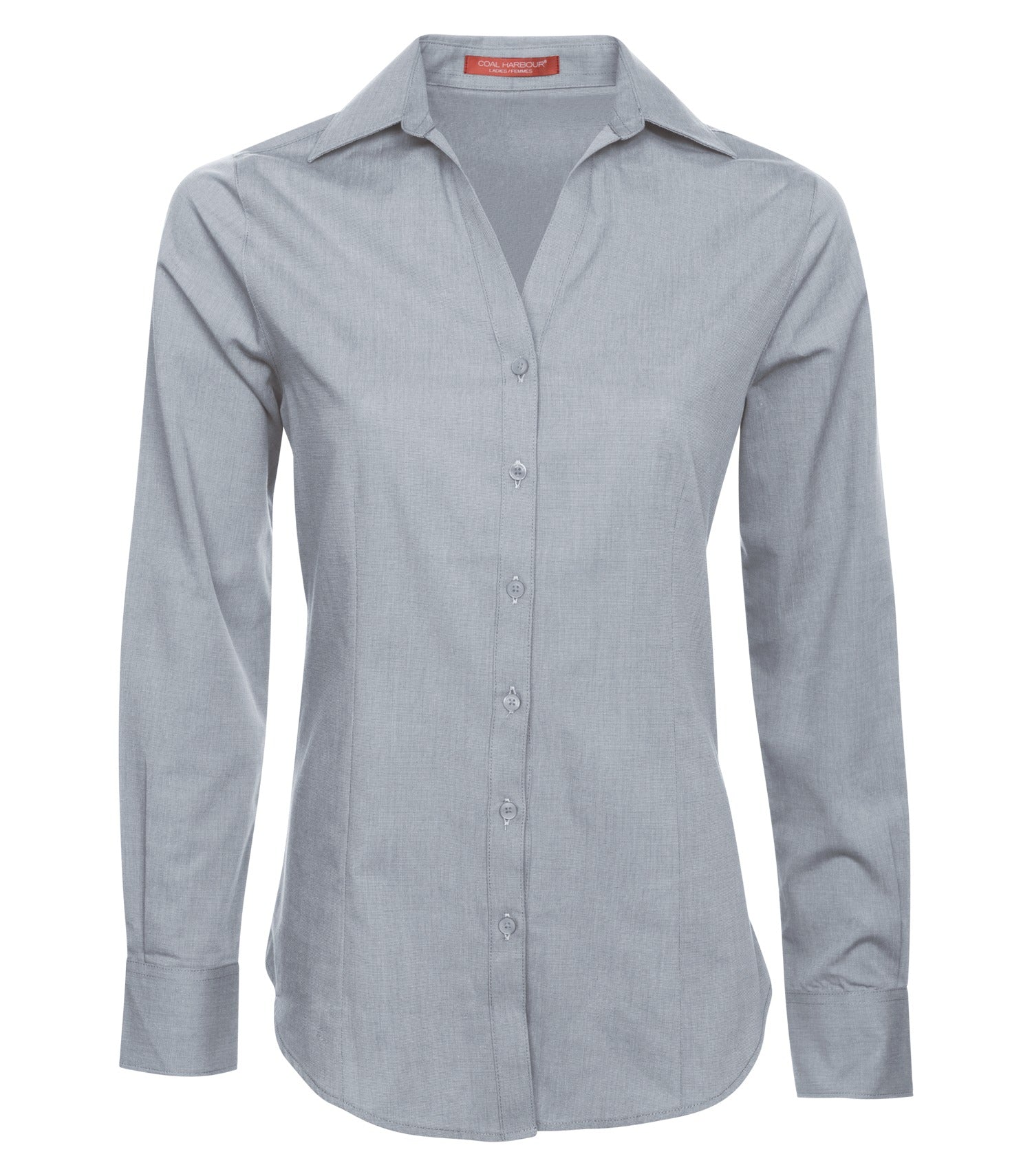 Coal Harbour TEXTURED CROSSHATCH WOVEN LADIES' SHIRT (L6004) - Navyfrost