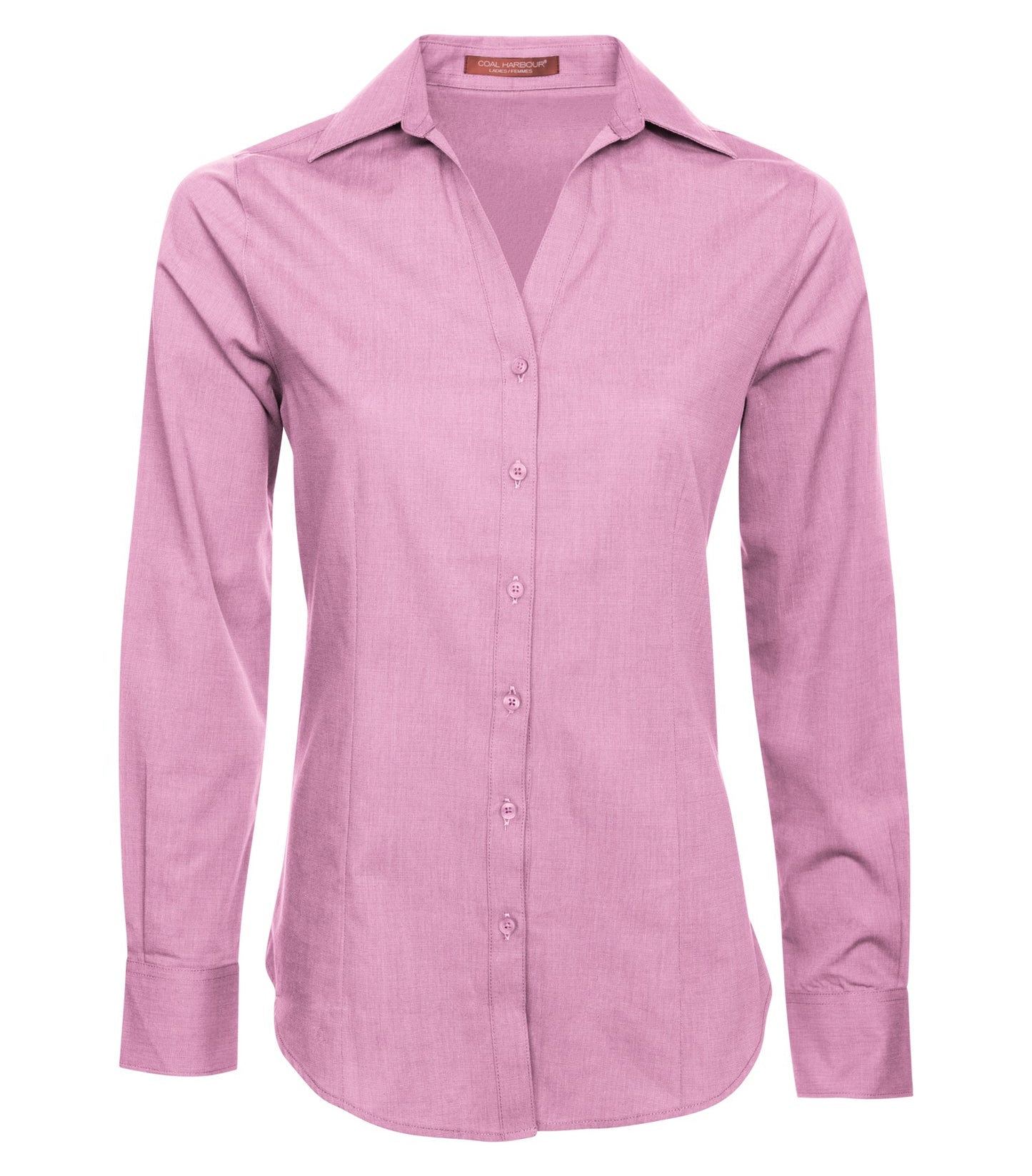Coal Harbour TEXTURED CROSSHATCH WOVEN LADIES' SHIRT (L6004) - Pinkorchid