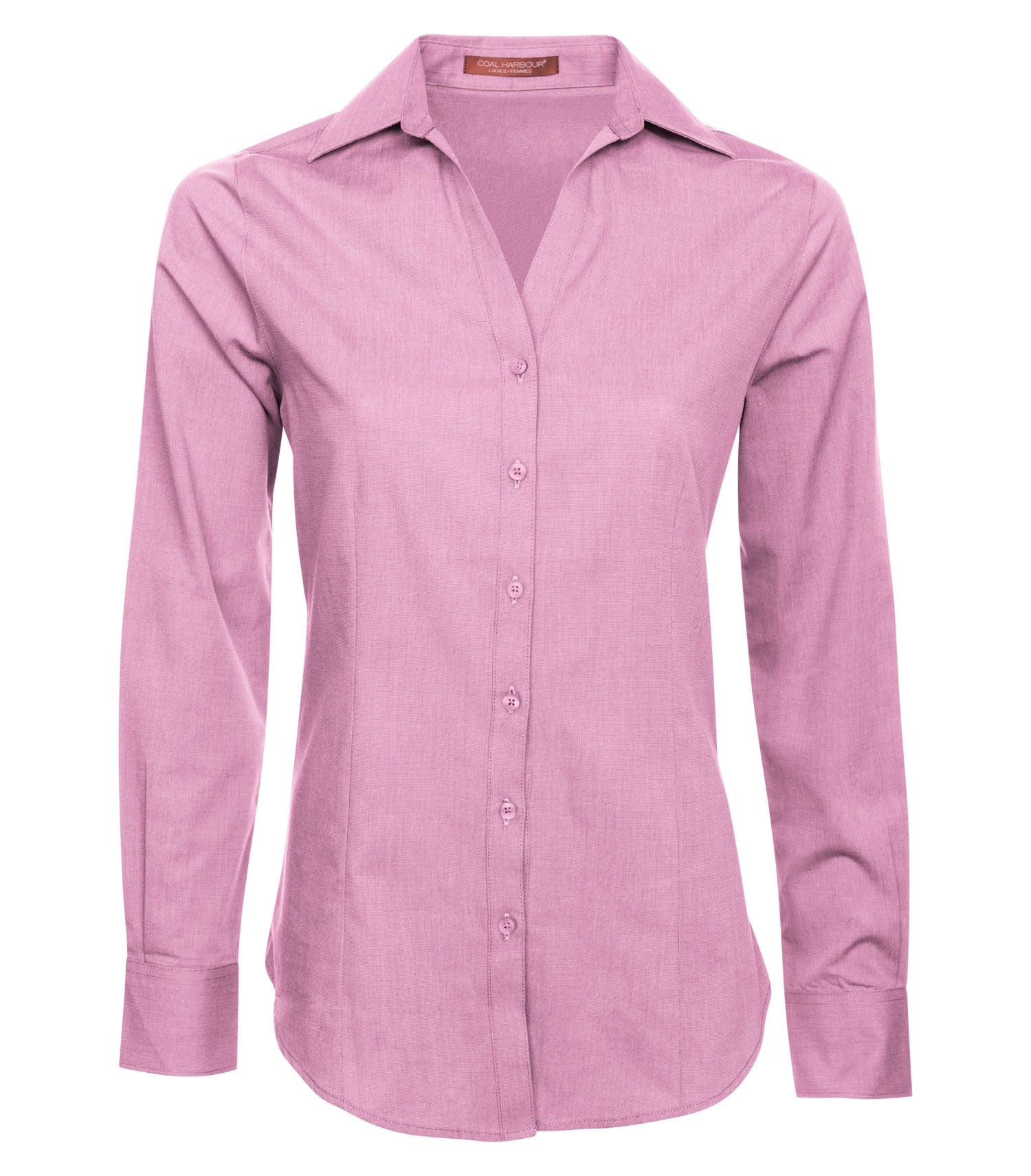 Coal Harbour TEXTURED CROSSHATCH WOVEN LADIES' SHIRT (L6004) - Pinkorchid