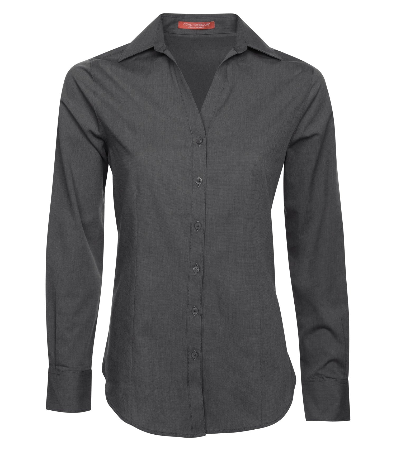 Coal Harbour TEXTURED CROSSHATCH WOVEN LADIES' SHIRT (L6004) - Softblack