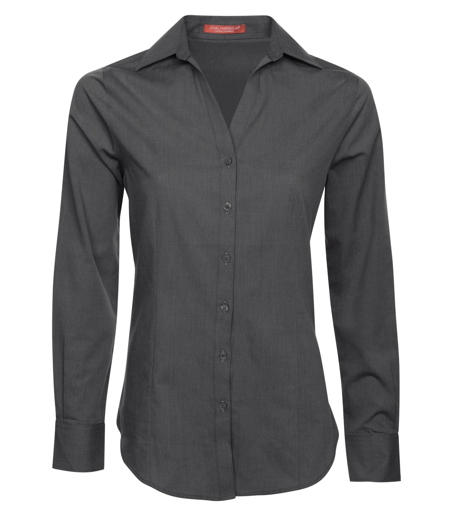 Coal Harbour TEXTURED CROSSHATCH WOVEN LADIES' SHIRT (L6004) - Softblack