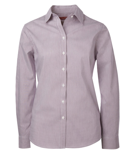 Coal Harbour MINI STRIPE STRETCH WOVEN LADIES' SHIRT (L6006) - Auberginepurple 4780