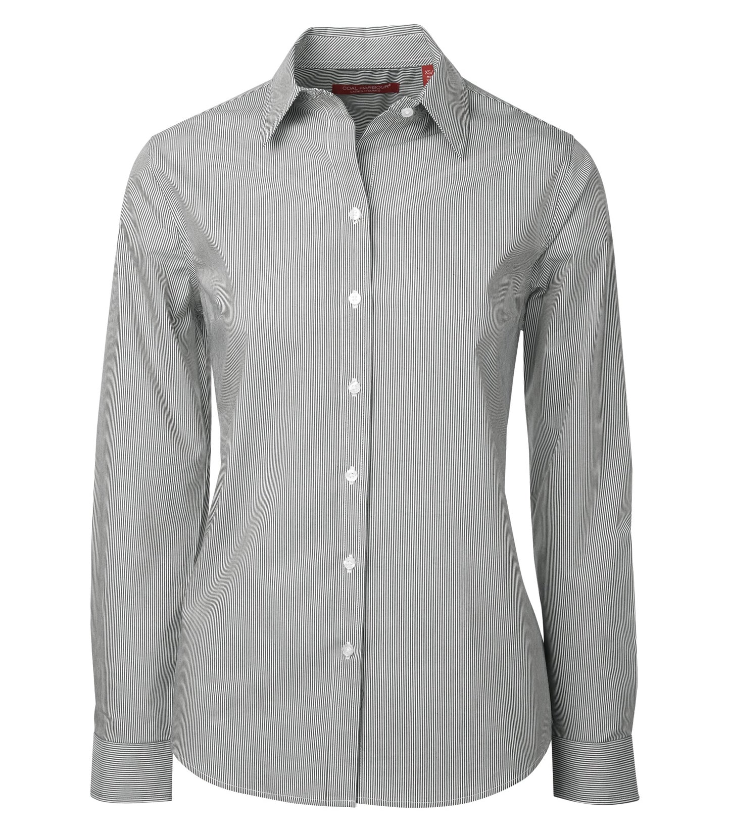 Coal Harbour MINI STRIPE STRETCH WOVEN LADIES' SHIRT (L6006) - Black 4809