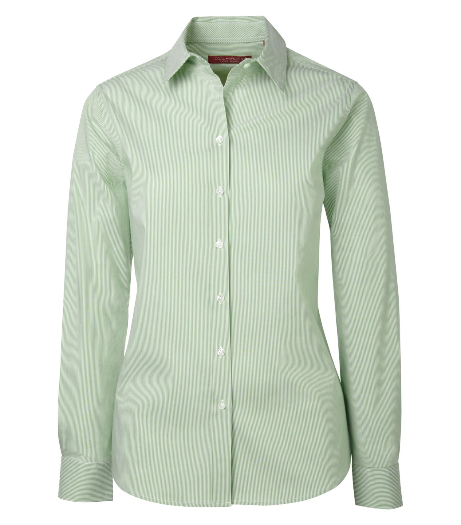 Coal Harbour MINI STRIPE STRETCH WOVEN LADIES' SHIRT (L6006) - Wintergreen 4767