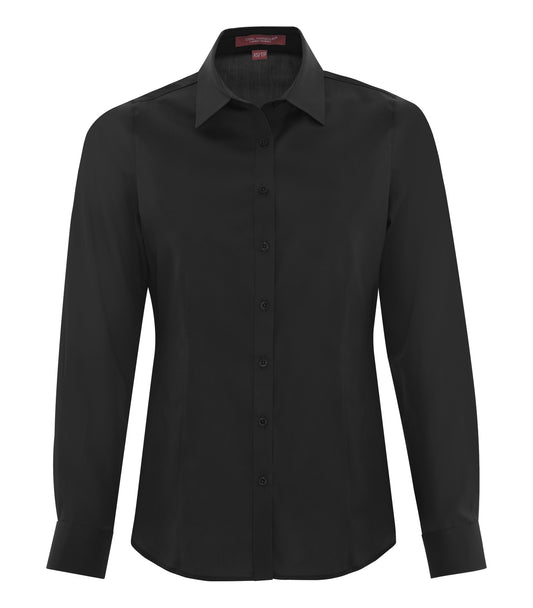 COAL HARBOUR® EVERYDAY LONG SLEEVE WOVEN LADIES' SHIRT - Black