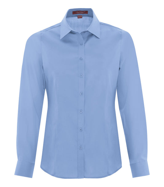 COAL HARBOUR® EVERYDAY LONG SLEEVE WOVEN LADIES' SHIRT - Blue Lake