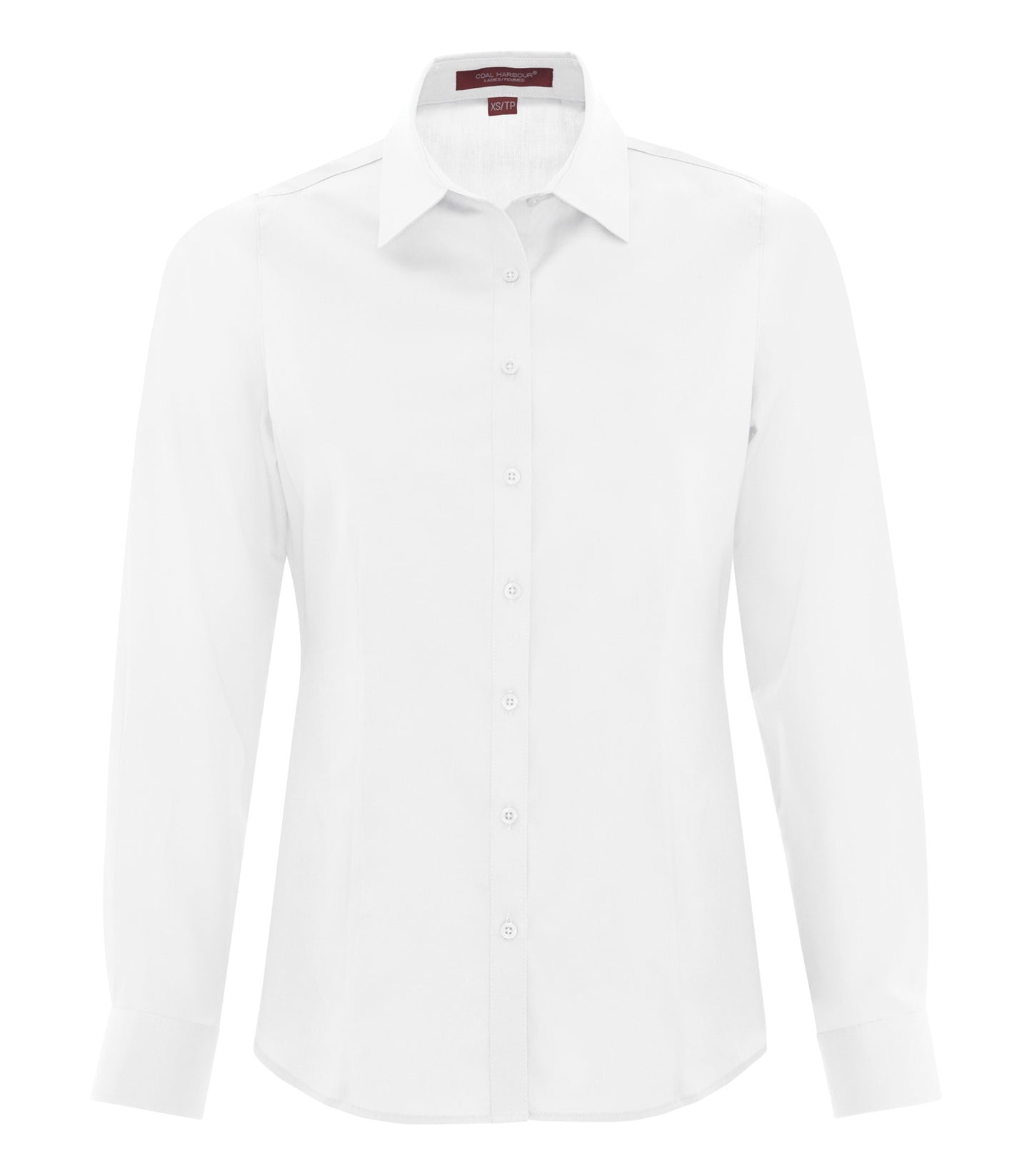 Coal Harbour EVERYDAY LONG SLEEVE WOVEN LADIES' SHIRT (L6013) - White