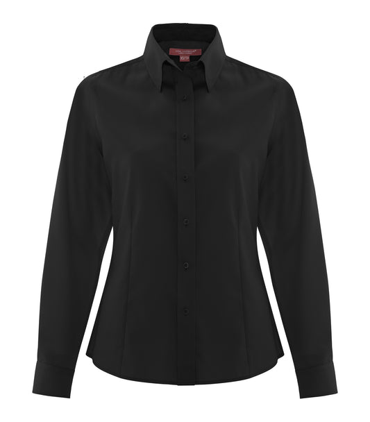 Coal Harbour NON-IRON 100% COTTON TWILL LADIES' SHIRT (L6017) - Black