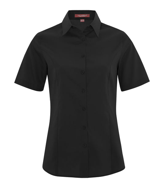COAL HARBOUR® EVERYDAY SHORT SLEEVE WOVEN LADIES' SHIRT - Black