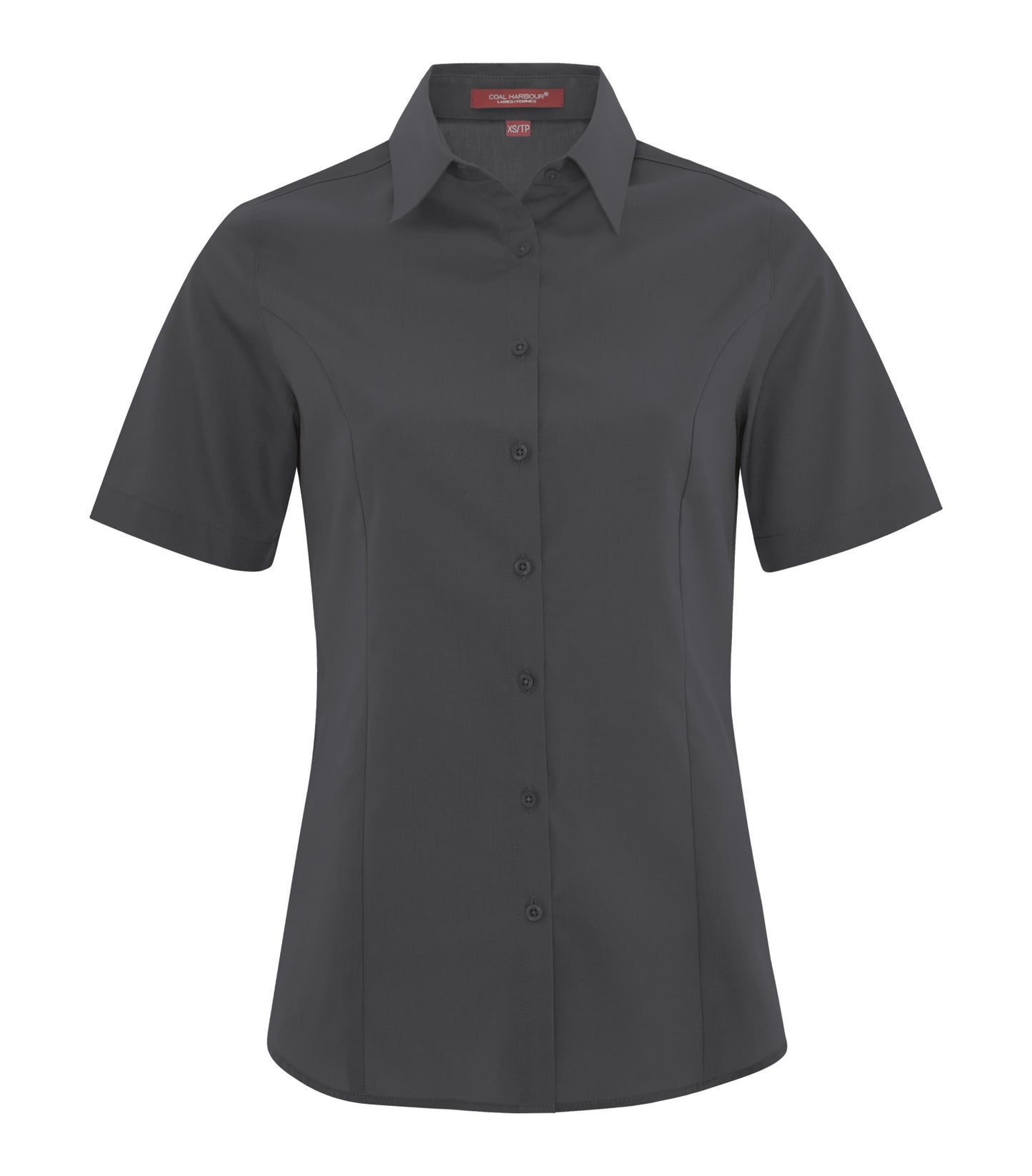 Coal Harbour EVERYDAY SHORT SLEEVE WOVEN LADIES' SHIRT (L6021) - Irongrey