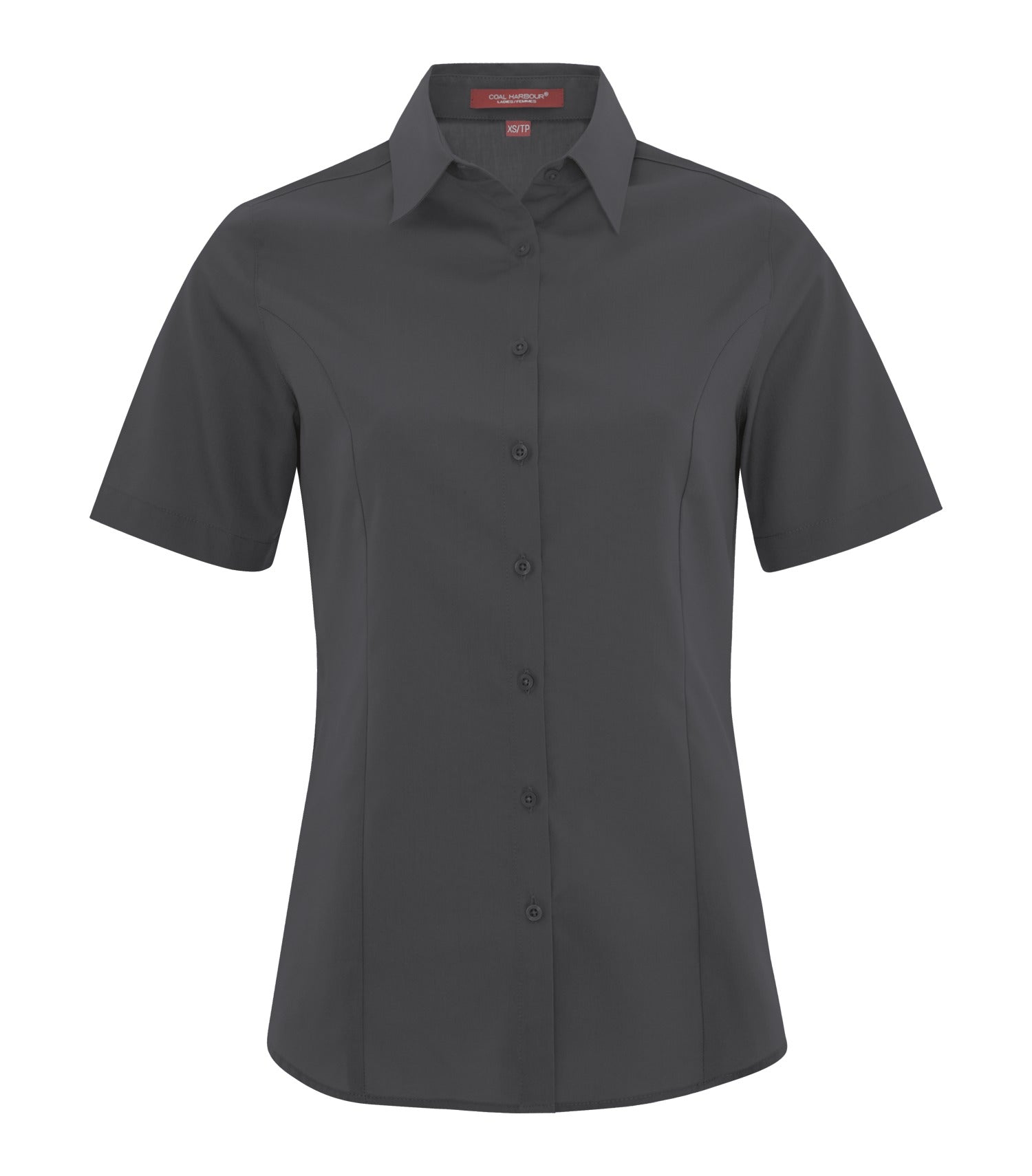 Coal Harbour EVERYDAY SHORT SLEEVE WOVEN LADIES' SHIRT (L6021) - Irongrey