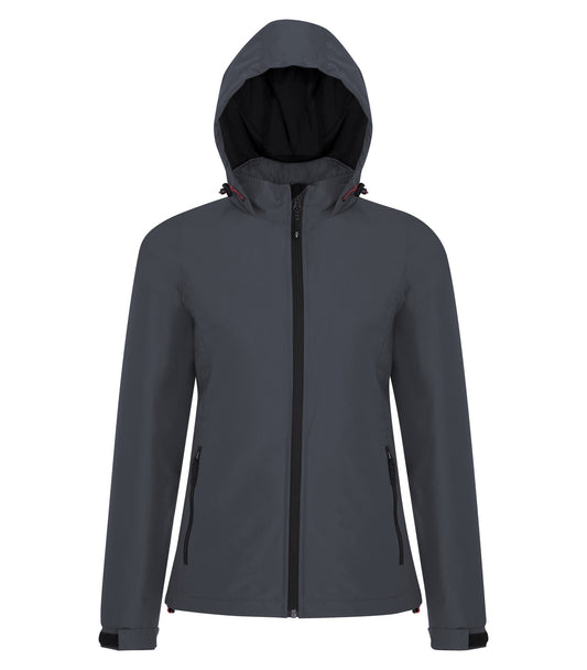 Coal Harbour ALL SEASON WATER REPELLENT MESH LINED LADIES' JACKET (L7637) - Hood Asphalt