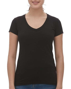 M&O Women's Deluxe Blend V-Neck T-Shirt - Black