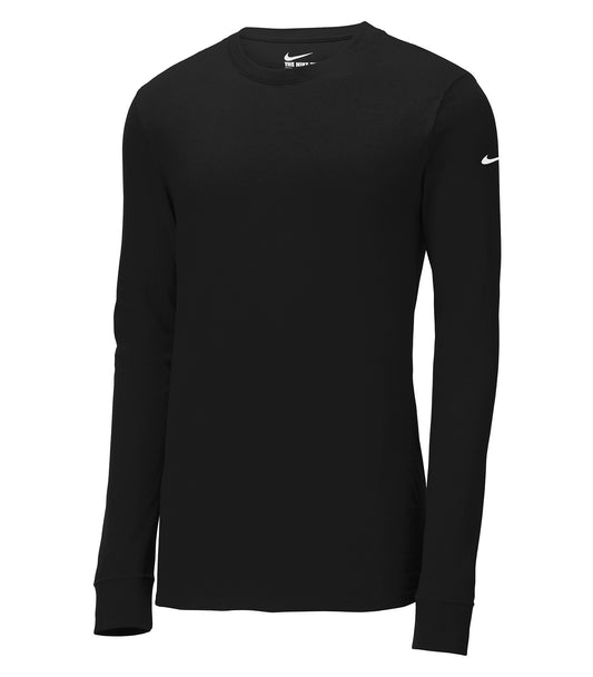 NIKE Dri-FIT COTTON/POLY LONG SLEEVE TEE - Black