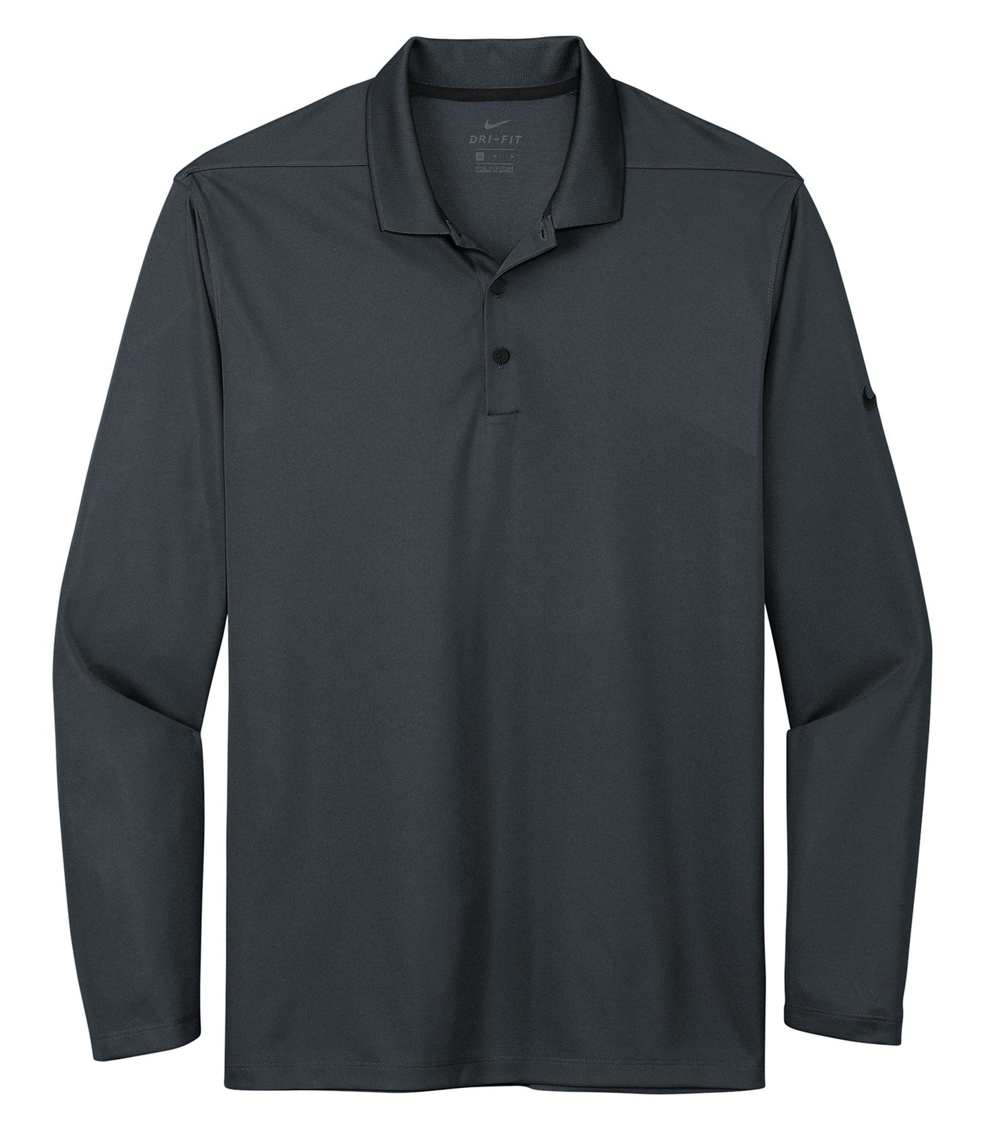 Nike Dri-FIT MICRO PIQUE 2.0 LONG SLEEVE POLO (NKDC2104) - Flat Front Anthracite