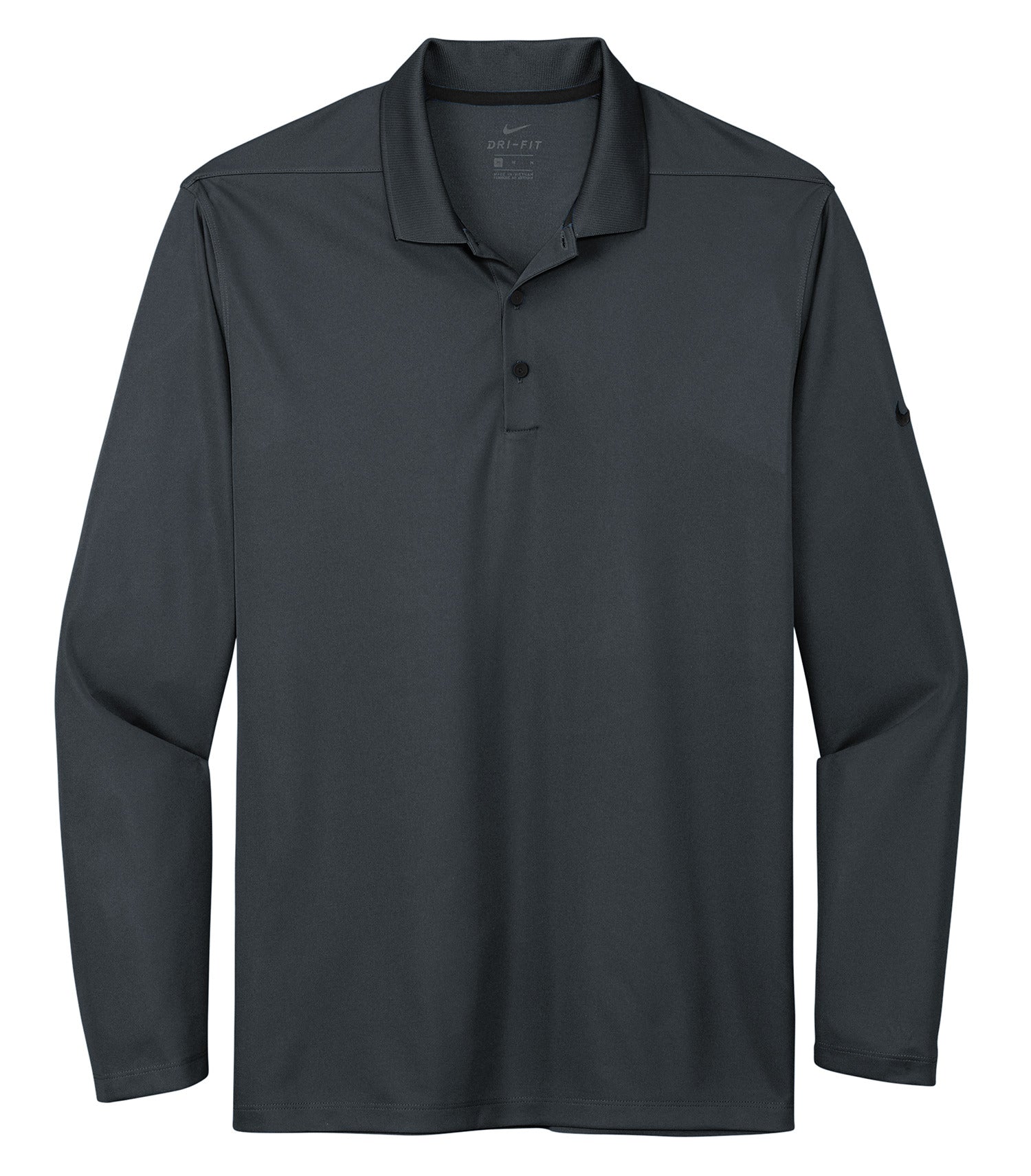 Nike Dri-FIT MICRO PIQUE 2.0 LONG SLEEVE POLO (NKDC2104) - Flat Front Anthracite