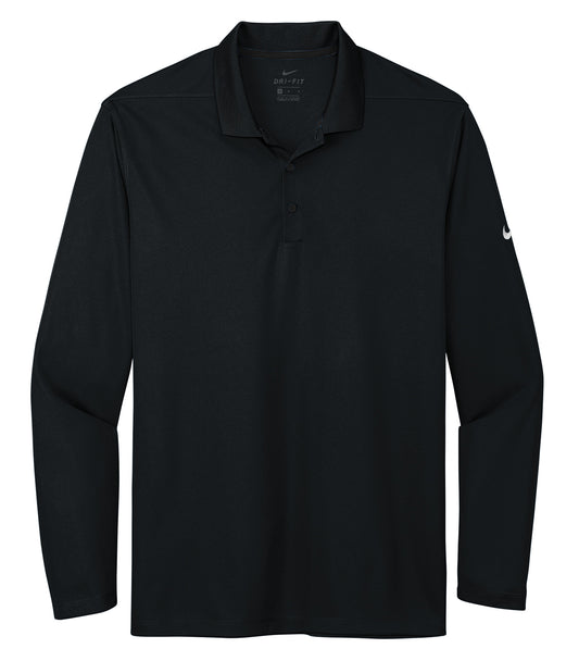 NIKE Dri-FIT MICRO PIQUE 2.0 LONG SLEEVE POLO - Black