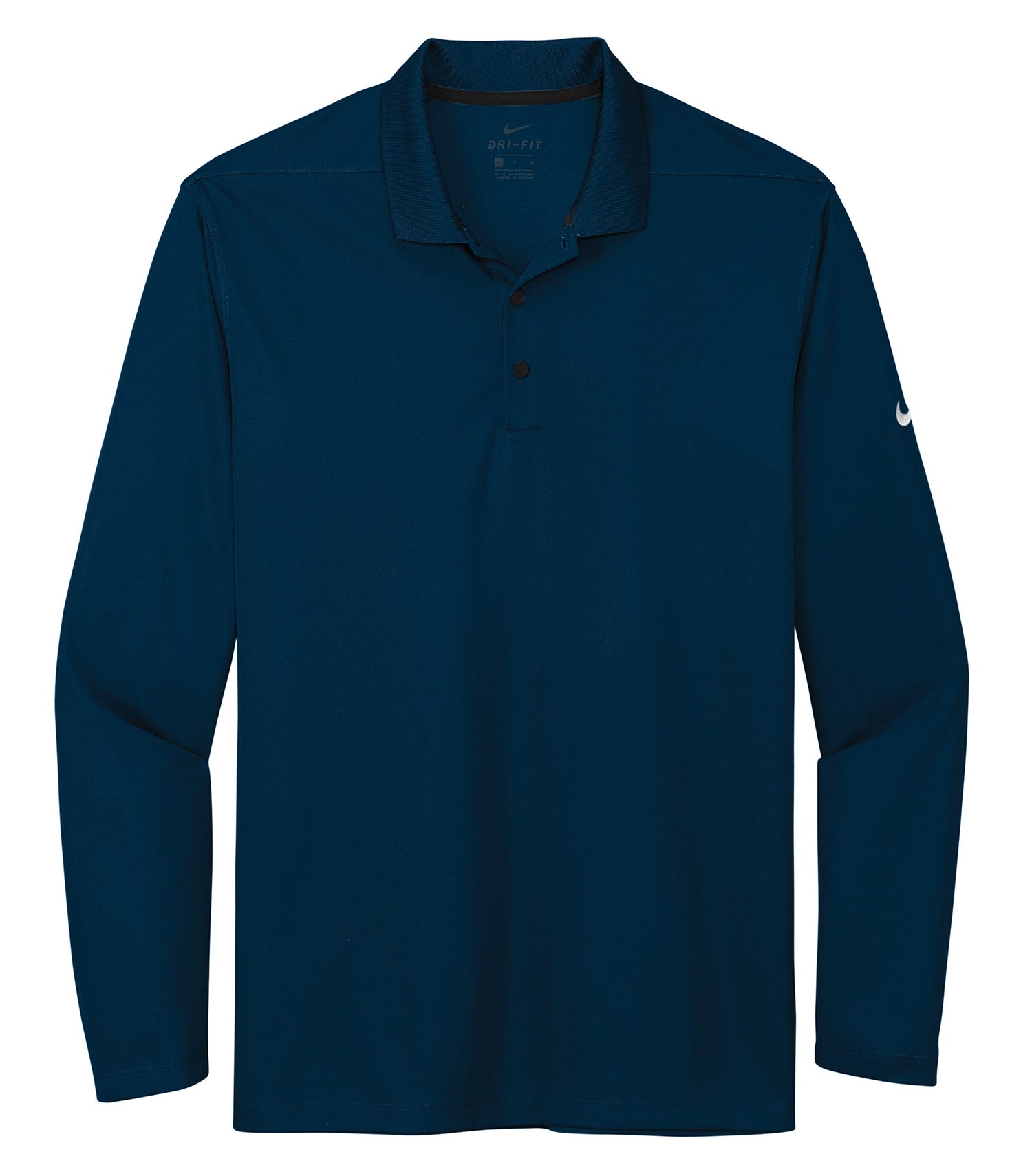 Nike Dri-FIT MICRO PIQUE 2.0 LONG SLEEVE POLO (NKDC2104) - Flat Front Navy