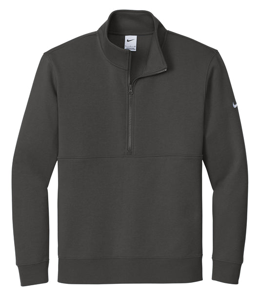 Nike CLUB FLEECE SLEEVE SWOOSH 1/2 ZIP (NKDX6718) - Flat Front Anthracite