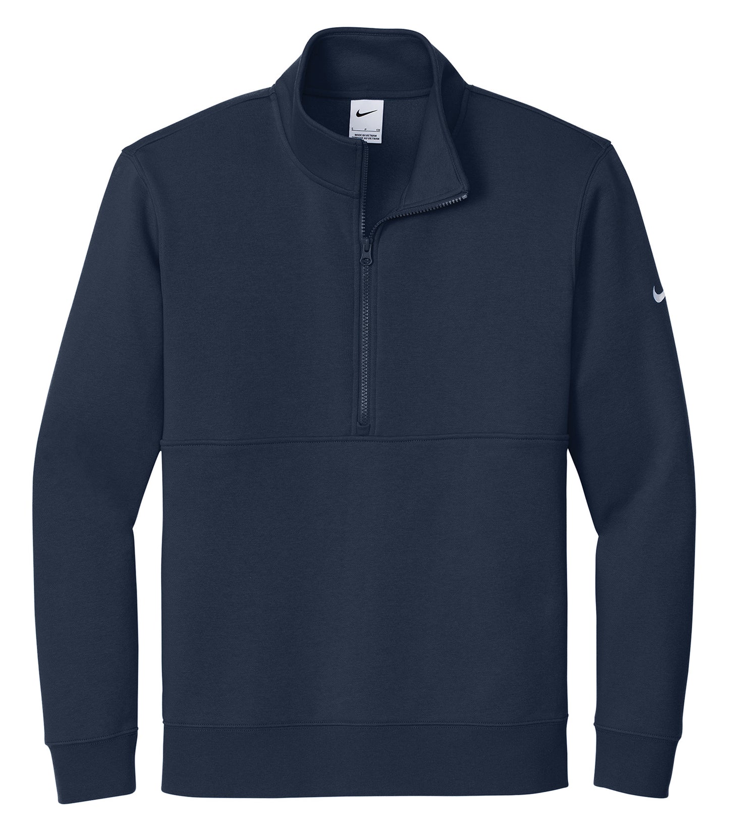 Nike CLUB FLEECE SLEEVE SWOOSH 1/2 ZIP (NKDX6718) - Flat Front Midnight Navy
