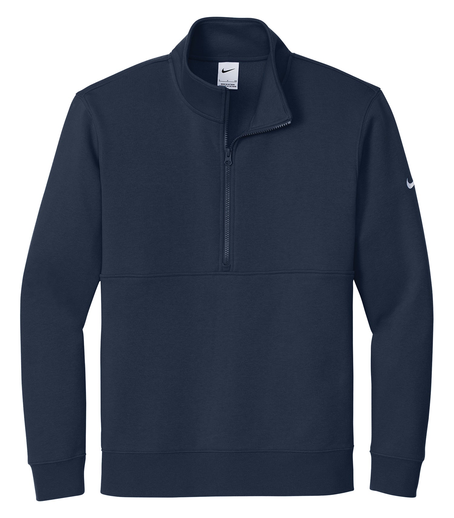 Nike CLUB FLEECE SLEEVE SWOOSH 1/2 ZIP (NKDX6718) - Flat Front Midnight Navy