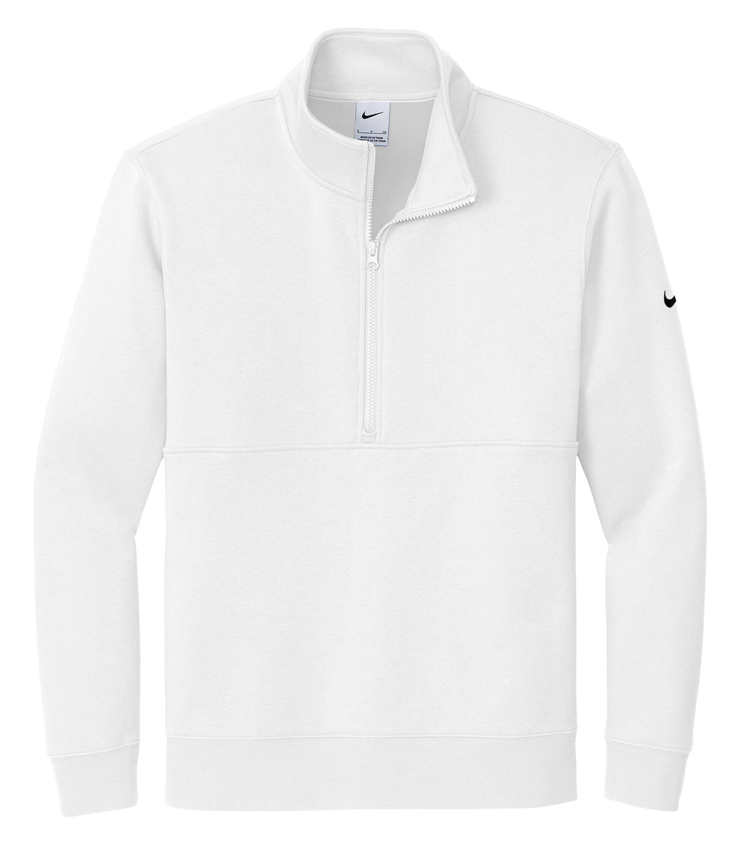 Nike CLUB FLEECE SLEEVE SWOOSH 1/2 ZIP (NKDX6718) - Flat Front White