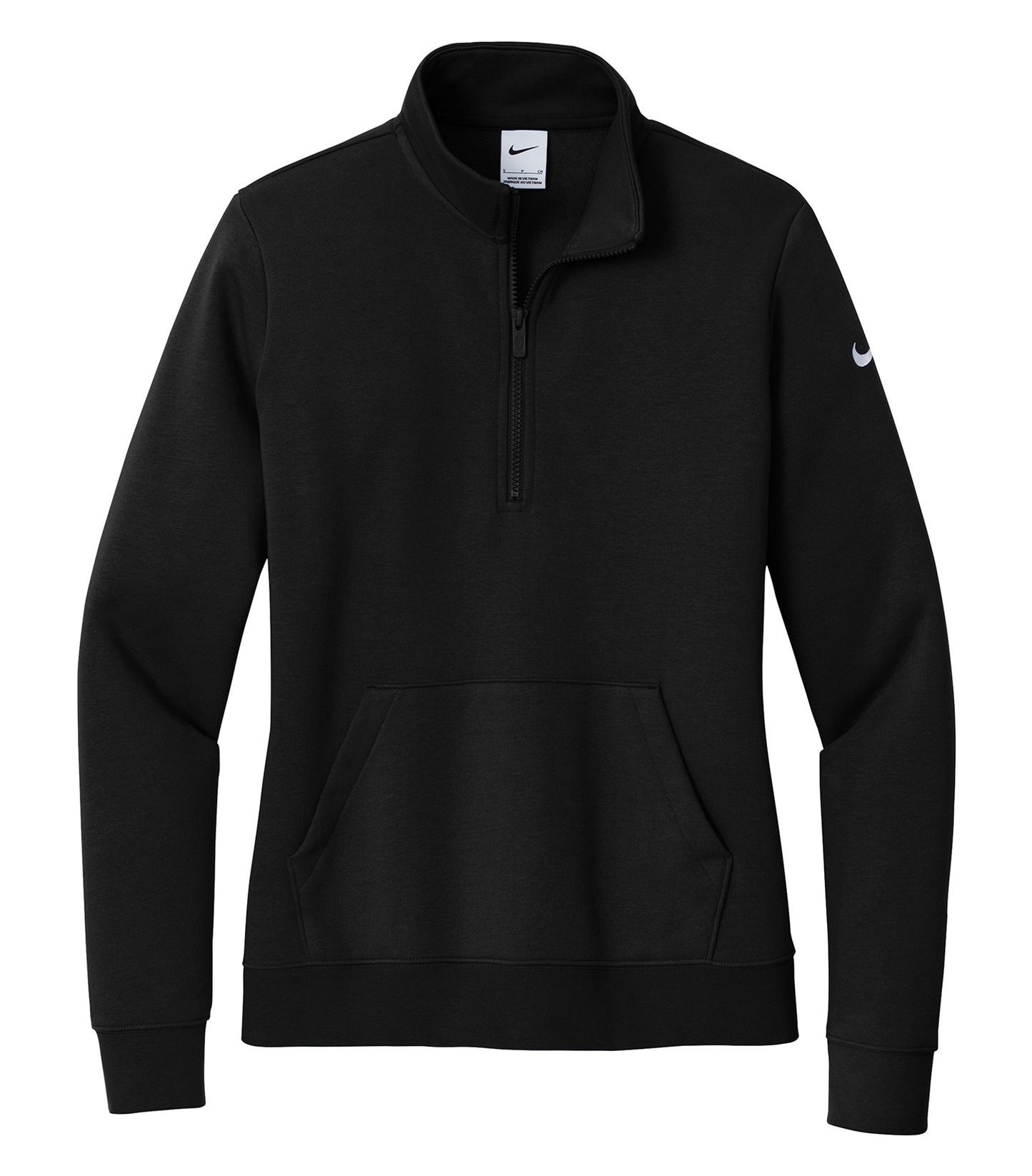 Nike CLUB FLEECE SLEEVE SWOOSH LADIES' 1/2 ZIP (NKDX6720) - Flat Front Black
