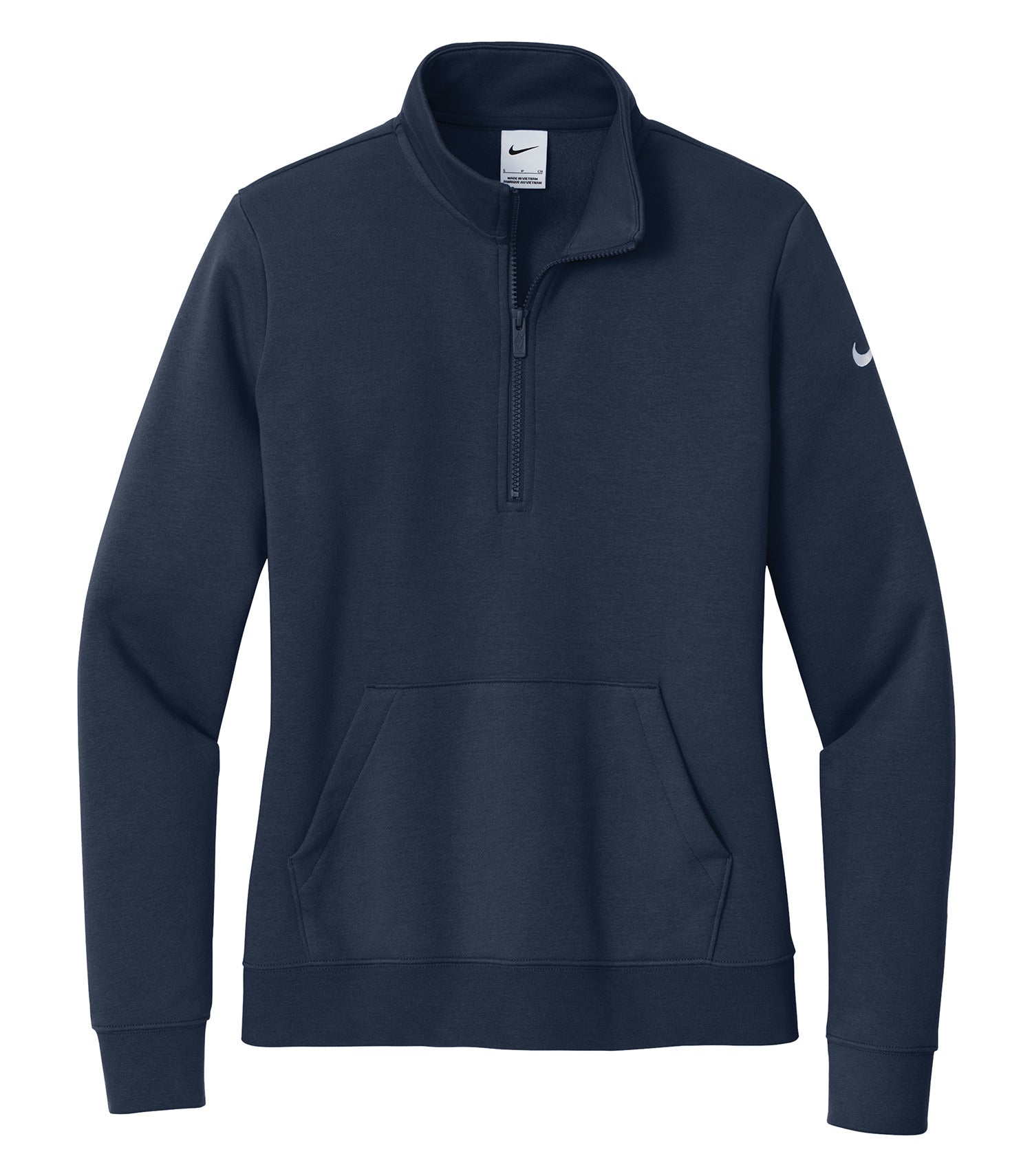 Nike CLUB FLEECE SLEEVE SWOOSH LADIES' 1/2 ZIP (NKDX6720) - Flat Front Midnight Navy