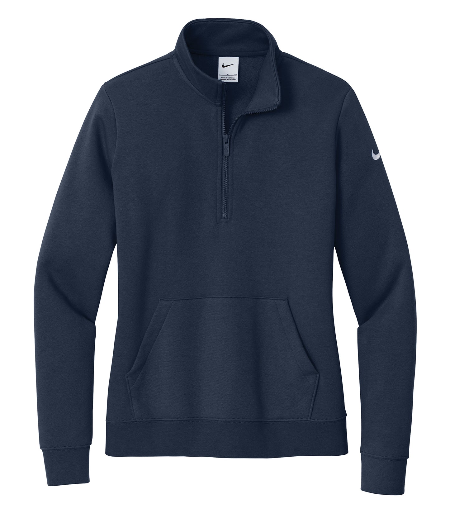 Nike CLUB FLEECE SLEEVE SWOOSH LADIES' 1/2 ZIP (NKDX6720) - Flat Front Midnight Navy