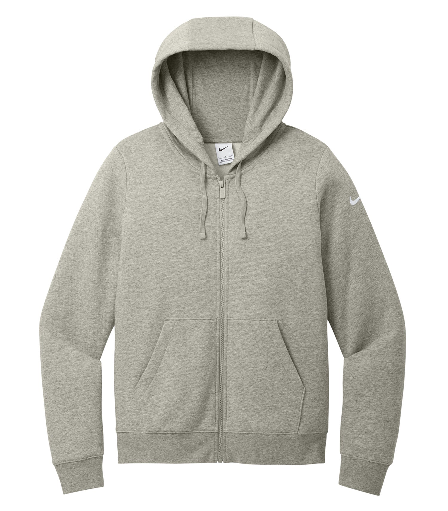 Nike CLUB FLEECE SLEEVE SWOOSH LADIES' FULL ZIP HOODIE (NKFD9890) - Flat Front Dark Grey Heather