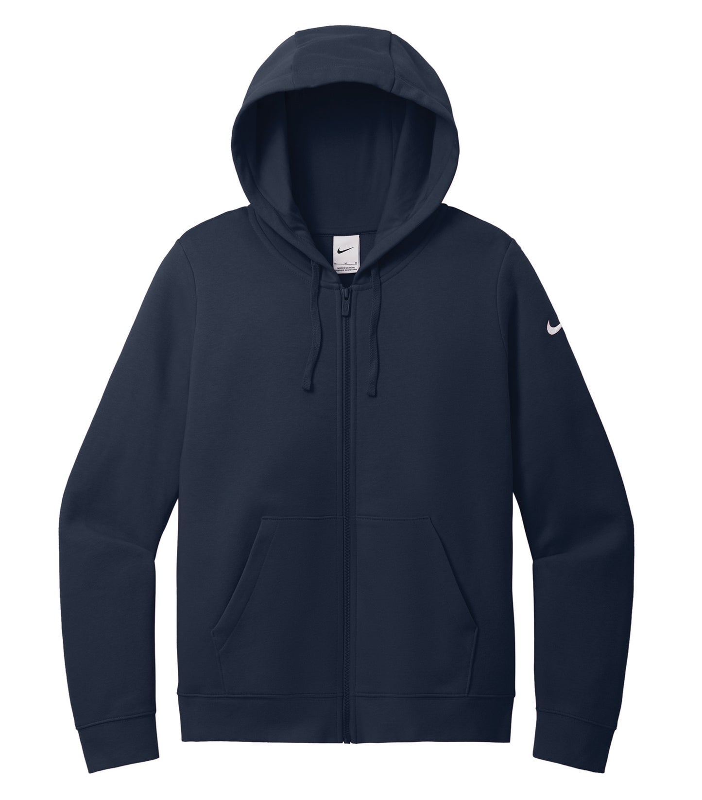 Nike CLUB FLEECE SLEEVE SWOOSH LADIES' FULL ZIP HOODIE (NKFD9890) - Flat Front Midnight Navy