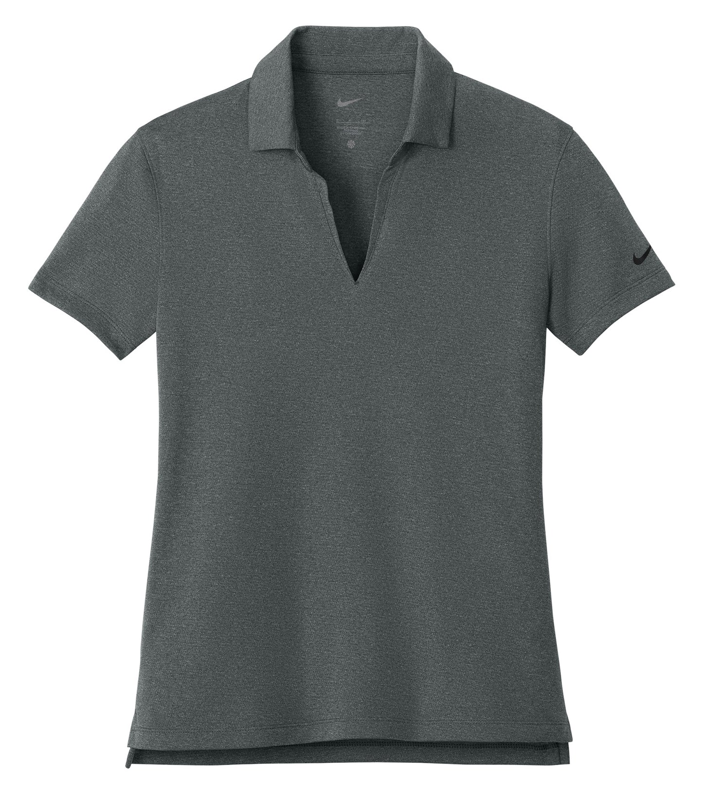 Nike Dri-FIT SMOOTH HEATHER LADIES' POLO (NKFQ4793) - Flat Front Anthracite Heather