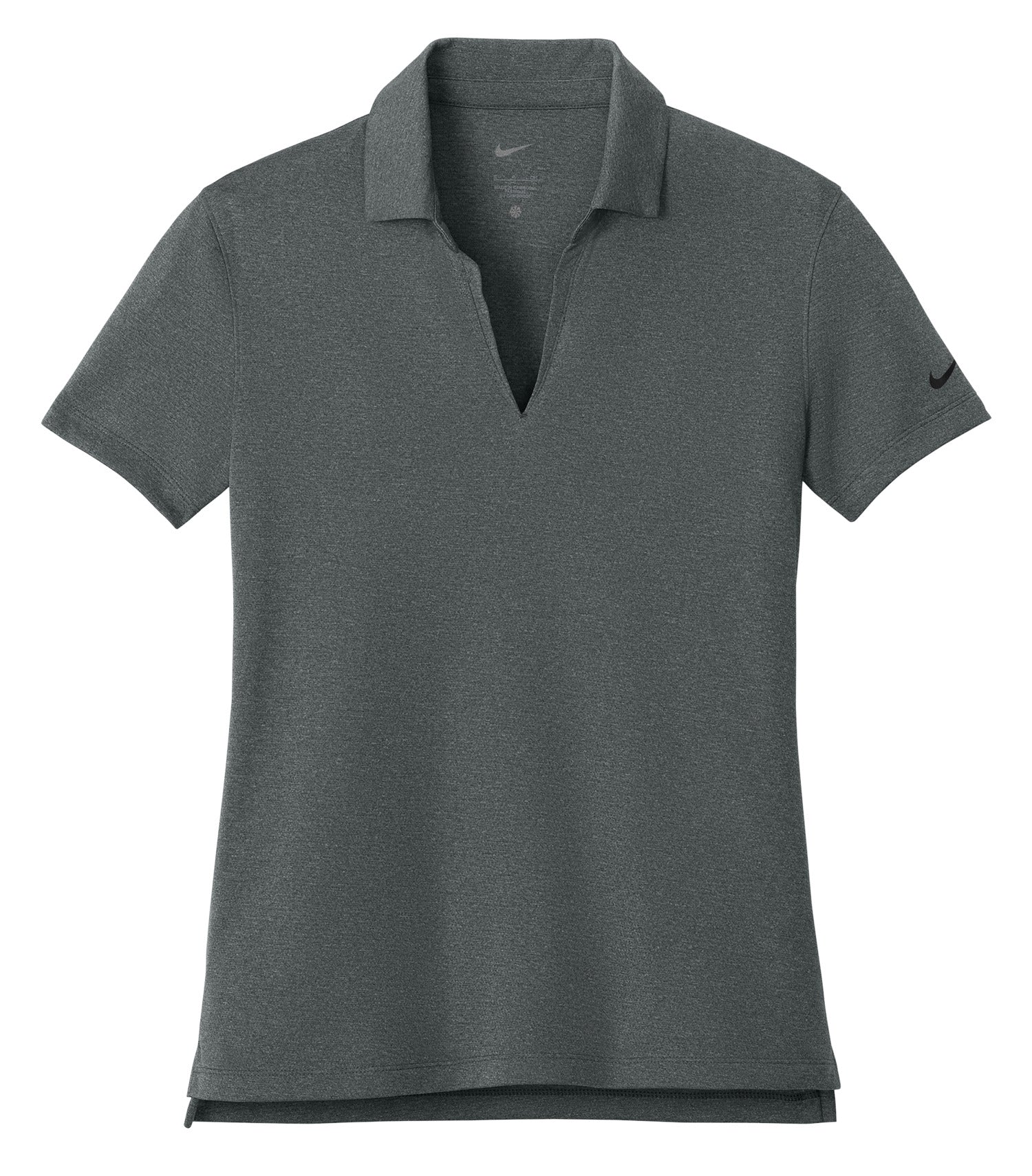 Nike Dri-FIT SMOOTH HEATHER LADIES' POLO (NKFQ4793) - Flat Front Anthracite Heather