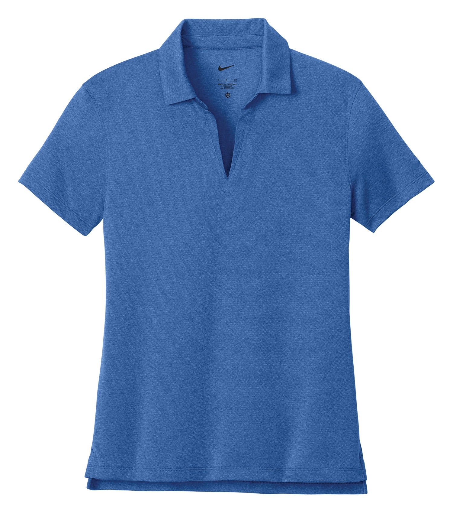 Nike Dri-FIT SMOOTH HEATHER LADIES' POLO (NKFQ4793) - Flat Front Game Royal Heather