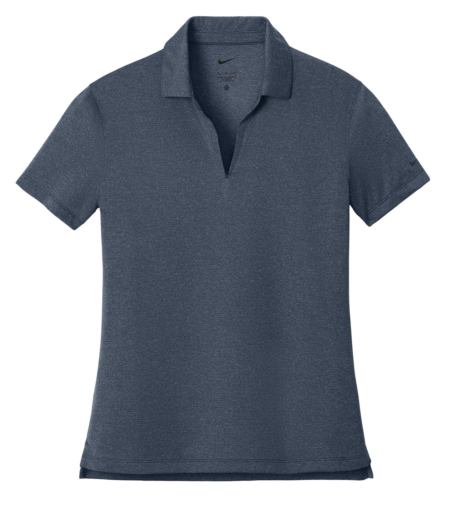 Nike Dri-FIT SMOOTH HEATHER LADIES' POLO (NKFQ4793) - Flat Front Navy Heather