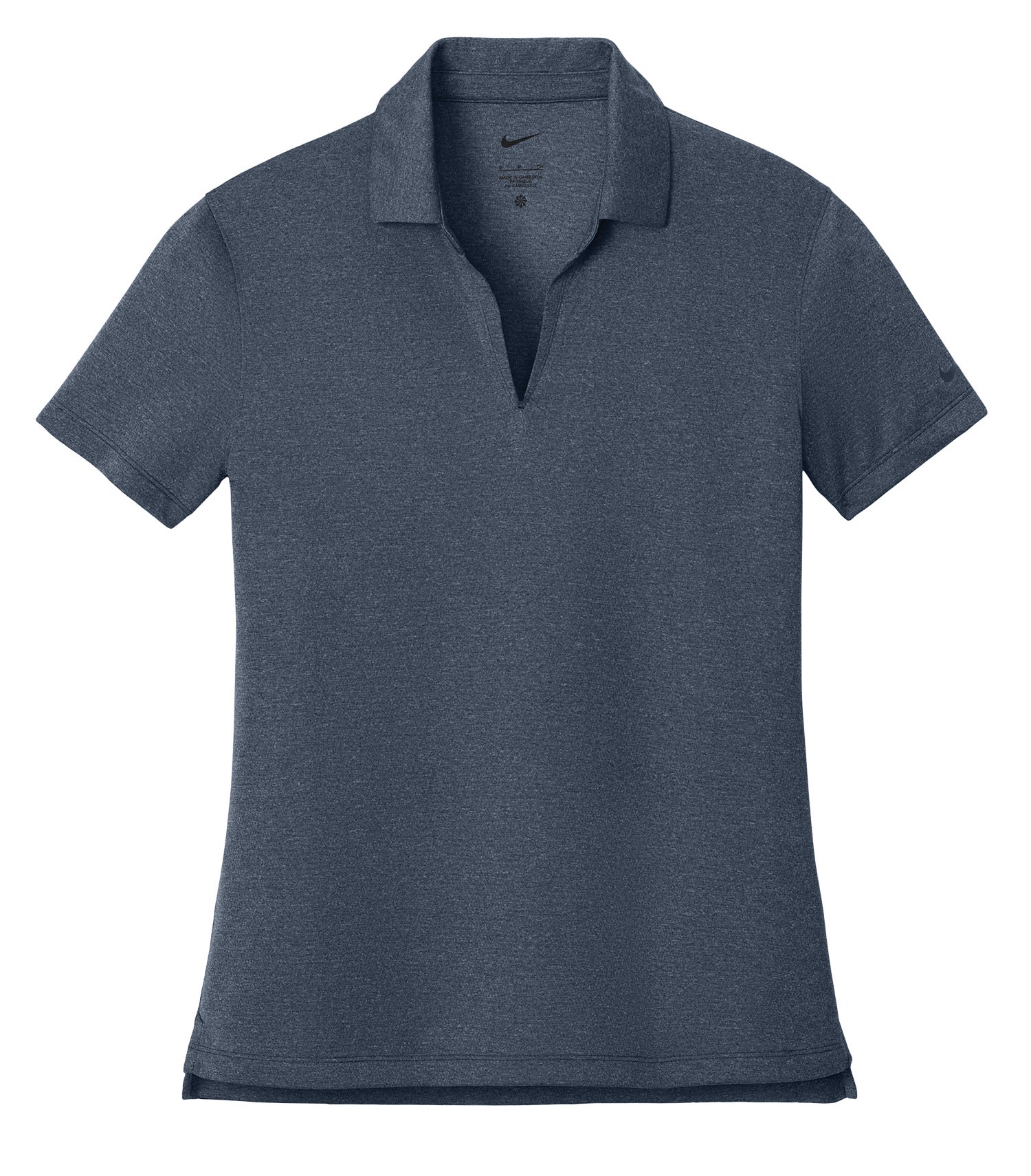 Nike Dri-FIT SMOOTH HEATHER LADIES' POLO (NKFQ4793) - Flat Front Navy Heather