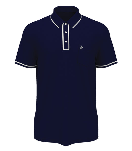 Original Penguin TECHNICAL EARL POLO (OGKSE002) - Black Iris Blue
