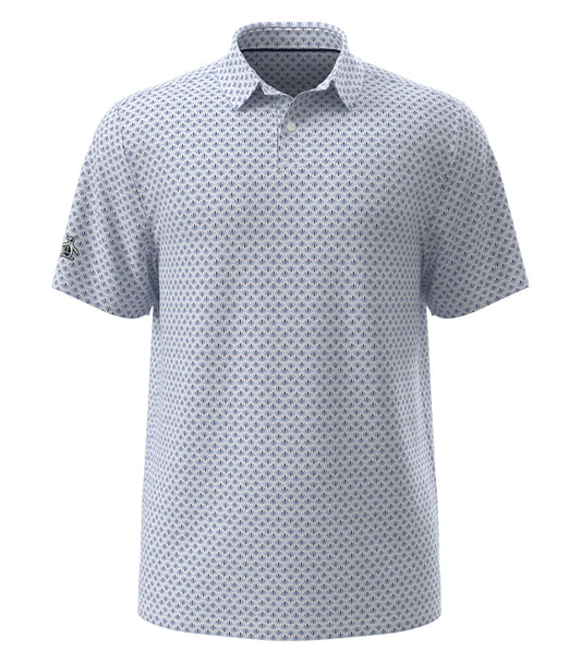 Original Penguin RETRO GEO PRINT POLO (OGM105) - Black Iris Blue