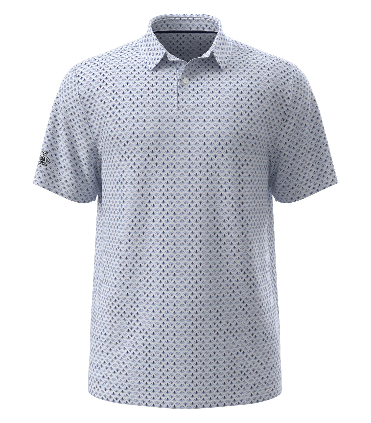 Original Penguin RETRO GEO PRINT POLO (OGM105) - Black Iris Blue