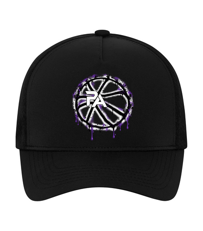 Black KOI Mesh hat with Painted Ball design
